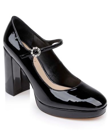 JEWEL BADGLEY MISCHKA TRISHA MARY JANE PLATFORM PUMPS IN PATENT LEATHER
