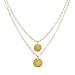Yean Sequin Pendant Necklace Layered Coin Necklaces Gold Jewelry Chain for Women and Girls