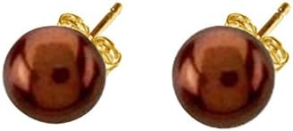 Cloverlon golden 8mm Freshwater Bead Stud Earrings - Choose Your Color