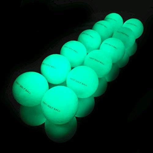 MAXZOLA Luminous Night Golf Balls Ultra Bright Glow Golf Ball Absorption of Light Nature by Flashlight Sun Light (12 Count)
