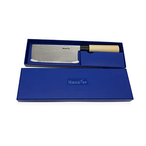 NASATER Deli Knife 6.5 Inch Damascus 9CR Japanese Super Steel Asian Knives for Home and Kitchen