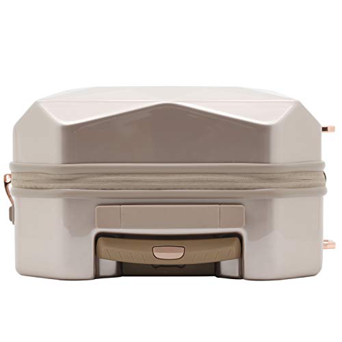 kensie Women's 3D Gemstone TSA Lock Hardside Spinner Luggage, Rose Gold