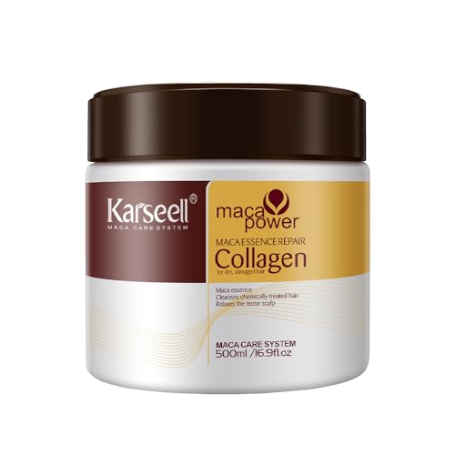 Karseell Collagen Hair Mask Maca Power, Deep Repair Hair Treatment Mask for Dry Damaged Hair All Hair Types, 500ml