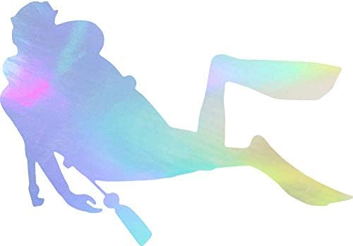 NBFU DECALS Scuba Diving (Hologram) (Set of 2) Premium Waterproof Vinyl Decal Stickers for Laptop Phone Accessory Helmet Car Window Bumper Mug Tuber Cup Door Wall Decoration