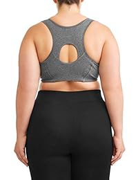 Athletic Works Sujetador deportivo con cremallera frontal para mujer