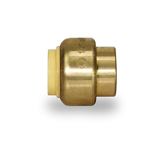 Everflow Supplies Pushlock Push-Fit Stop End UPSE34 3/4 Inch, Instant Push-Fit Connection Connects Copper Tubing, CTS CPVC & PEX Pipe in any Combination Compact, Brass Body Foundation - Thumbnail 3