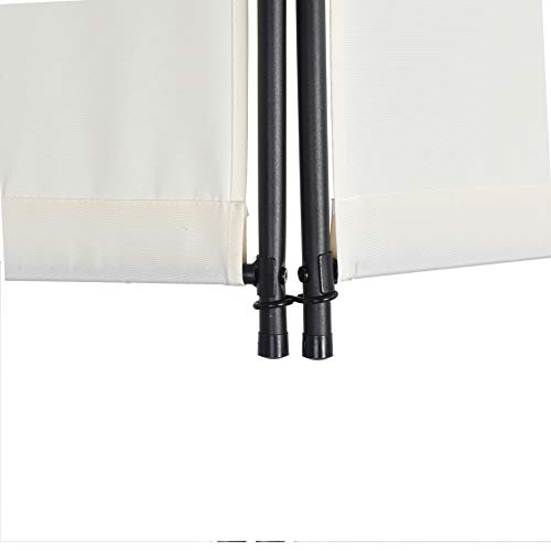 4 Panel Room Divider Privacy Screens Home Office Accents Folding Steel Frame White (White)