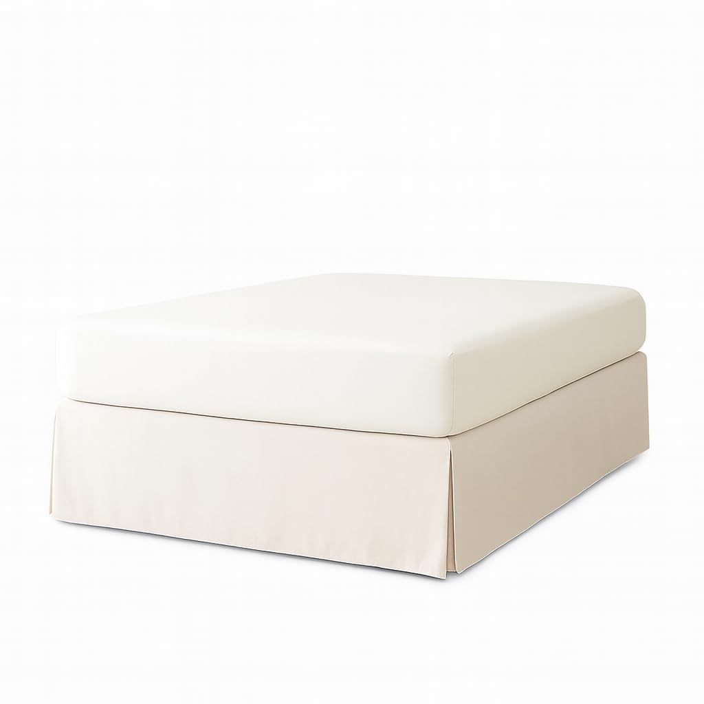 EasyCosy - Base Platform Valance Sheet box Pleated For Somier ATENEA + Bed Frill 32cm - Colour Raw (150x190/200cm)
