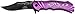 Masters Collection MC-A003PE Fantasy Spring Assist Folding Knife, Black Blade, Purple Handle, 4.5-Inch Closed