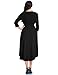 GRAPENT Women's Plus Size Solid V Neck Knee Length 3/4 Sleeve Hi Lo True Wrap Dress Surplice Flared Skirt Black Size 2X