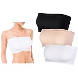 6 Pack Women's Strapless Bandeau Bra - Padded, Seamless, Wire-Free Tube Top (X-Large, Elegant Colors)
