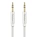 Tainston AUX Cable(2 Feet)3.5mm Stereo Audio Cable Male to Male Gold Plated for Car Stereos,Smartphones,Tablets,MP3 and more-White