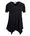 ZERDOCEAN Women's Printed V Neck Short Sleeve Tunic Top Loose Shirt Black 2X