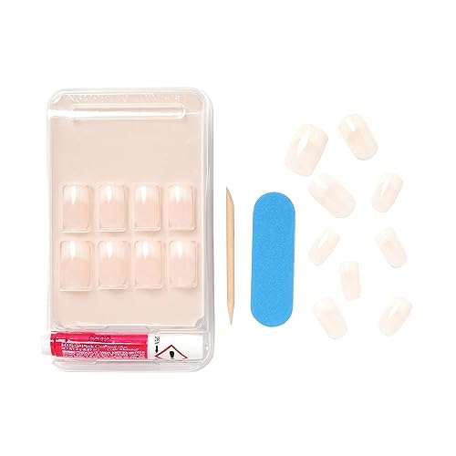 KISS Salon Acrylic Press On Nails, Nail glue included, 'Cashmere', French, Medium Size, Squoval Shape, Includes 28 Nails, 2g Glue, 1 Manicure Stick, 1 Mini file - Image 11