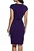 Women's Classic Cap Sleeve V-Neck Draped Tie-Belt Cocktail Wrap Dress, Purple, Small