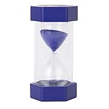 Security Safety Fashion Hourglass Sand Clock Timer for Children Brush Teeth Kitchen Countdown (15 Minutes, Blue)
