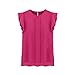 TopTie Women's Sleeve Ruffle Shoulder Chiffon Tops Casual Shirt Tops Blouse