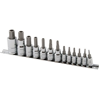 Klutch Tamper-Resistant SAE Hex Bit Socket Set - 13-Pc.