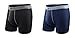 SAXX Men's Set of 2 (two) Platinum Boxer Briefs SXBB41F - Color: Black and Navy; Size: Large; Essential Colors for Daily Use