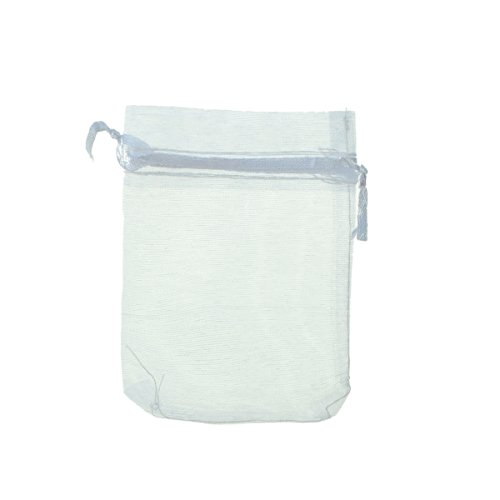 100pcs White Eyelash Organza Drawstring Pouches Jewelry Party Wedding Favor Gift Bags 4"X5"