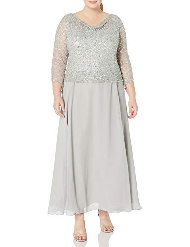 Plus Size Long Beaded Cowl Neck Dress – Handmade, Special Occasion, 60'' Length