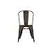 DHP Fusion Metal Dining Chair with Wood Seat, Distressed Metal Finish for Industrial Appeal, Set of two, Copper