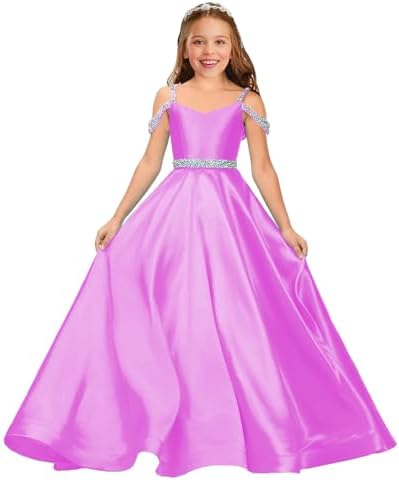 first communion dresses pink princess Pearl Decorated Puffy Pink Princess Dress for Girl's First Communion 1 / 6T