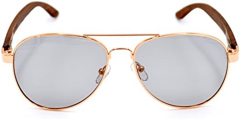 Wood Aviators Sunglasses Polarized Lens Handmade with Bamboo Case by EcoWood