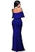 AlvaQ Womens Maternity Elegant Graduation V Neck Ruffle Off Shoulder Evening Long Maxi Party Dress , Blue, Large