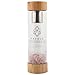 Fayruz Gem Water Bottle,Bamboo Lids Crystal Water Bottle with Rose Quartz Crystal and Tea Infuser Bottle Healing Crystals Tea Mug- Tea, Coffee, Fruit Infused Water (Rose Quartz)