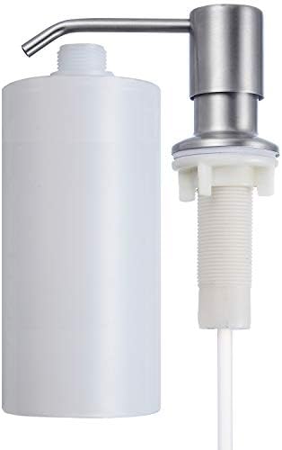 Primart Soap Dispenser for Kitchen Sink (Brushed Nickel), Refill From the Top, Commercial Grade Liquid Dish Dispensers Pump, Built in Design with Large 17 oz Bottle, Stainless Steel