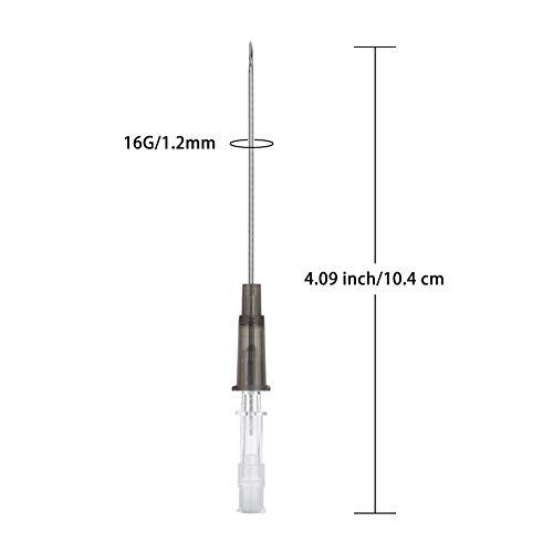 JieyueJewelry 8 Pack Piercing Needles Surgical Steel IV Catheter Needles Fits for Ear Nose Lip Tongue Belly Nipple Tattoo Body Piercing Needles Supply (16 Gauge)