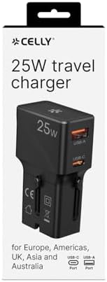 Adaptador de Viaje Universal 25W con USB‑C y USB‑A, Compatible en más de 150 países — foto 8 de 8