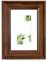VISTA Dominica 4"x 6" Picture Frame, Classic Bevel in WALNUT, Wide Mat w 2"x 4" Opening