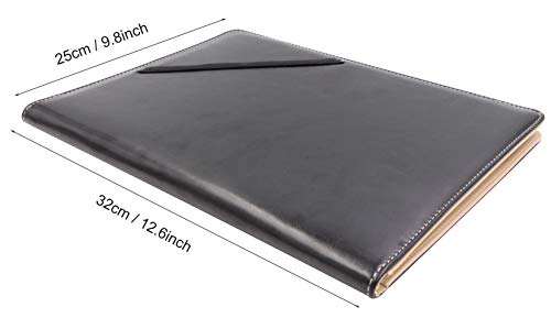 eBeila Clipboard Folder Padfolio Resume Portfolio Document Organizer - Pu Leather Letter Size Legal A4 Clip Board Professional Writing Pad with Storage for Business School Office (1 Piece, Black) - Thumbnail 5