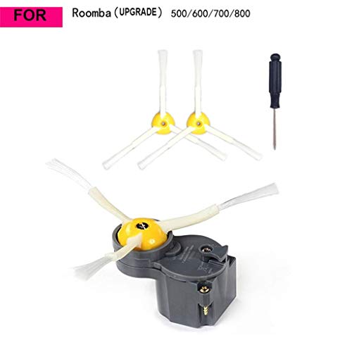 TLT Retail Replacement Parts for iRobot Roomba 500 600 700 800 Vacuum Cleaner - 1 Side Brush Motor Module, 3 Side Brush, 1 Screwdriver Accessories