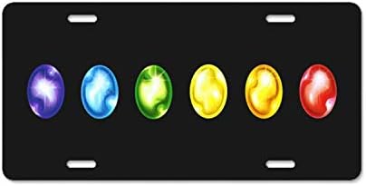 YEX Abstract License Plate Infinity Stones High Gloss Aluminum Novelty Car Licence Plate Covers Auto Tag Holder 12" x 6"