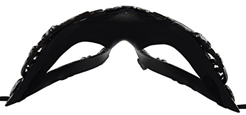 KEFAN Greek Roman Masquerade Mask for Men Venetian Mardi Gras Halloween Wedding Ball Mask (Silver Black) - Thumbnail 5