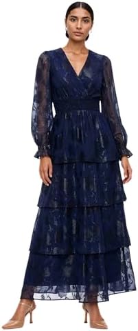 anne klein women's printed mock neck tiered midi dress Anne Klein Womens Black Amaranth Multi Floral Print Tiered Midi Dress Size L NWT
