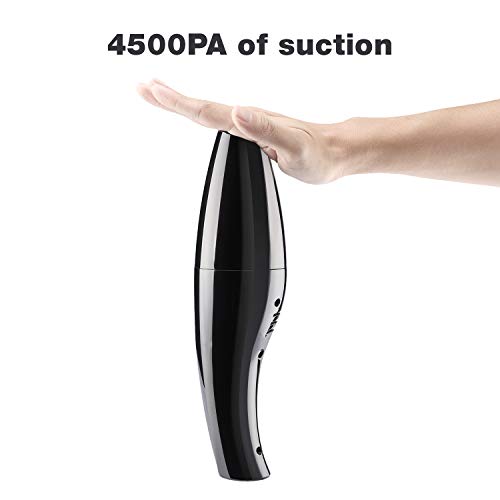 Cordless Handheld Vacuums Car Vacuum Cleaner High Power Portable Vacuum Cleaner Best Gift for Men for Car with Reusable 2 Pcs Steel HEPA Filter Wet and Dry Use Low Noise Black