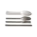BLACK + BLUM Nesting Cutlery Set 3 Piece Stainless Steel Compact Travel Cutlery Set (Knife, Fork, and Spoon) Portable Tableware with Snap Shut Case, Silver