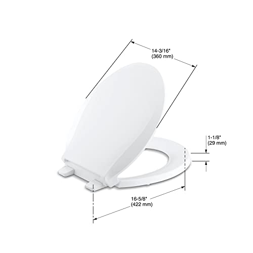 KOHLER K46390 Cachet Quiet Close Toilet Seat, White, Round Pricepulse