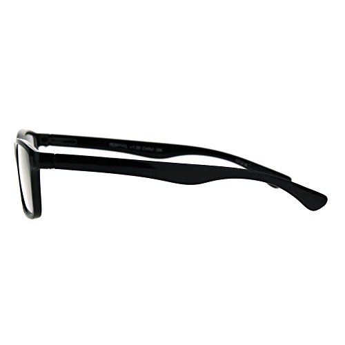 Magnified Reading Glasses Classic Plastic Rectangular Frame Unisex Black +3.5