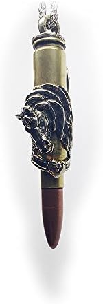 ZODIAC LOVE BULLET HORSE WHITE BRONZE PENDANT WITH RECYCLED BULLET