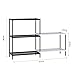 Rackaphile 3+2 Tier Bookshelf Adjustable Shelving Metal Storage Display Shelf Bookcase Utility Kitchen Storage Rack Organizer for Under Staircase, Bathroom, Pantry, Black and White
