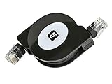 Monoprice Cat5e Ethernet Patch Cable - Network Internet Cord - RJ45, Flat,Stranded, 350Mhz, UTP, Retractable, 5ft, Black