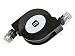 Monoprice Cat5e Ethernet Patch Cable - Network Internet Cord - RJ45, Flat,Stranded, 350Mhz, UTP, Retractable, 5ft, Black