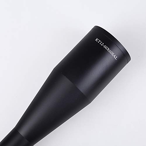 Sniper KT 12-60X60 SAL Rifle Scope 35mm Tube Side Parallax Adjustment Glass Etched Reticle Red Green Illuminated with Scope Rings