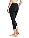 baleaf Women's Capri Leggings Yoga Capri Pants High Waisted Workout Casual Capris Inner Pocket Black S