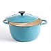 The Pioneer Woman Timeless Beauty 5-Quart Cast Iron Dutch Oven with Stainless Steel Butterfly Knob, Turquoise/Blue